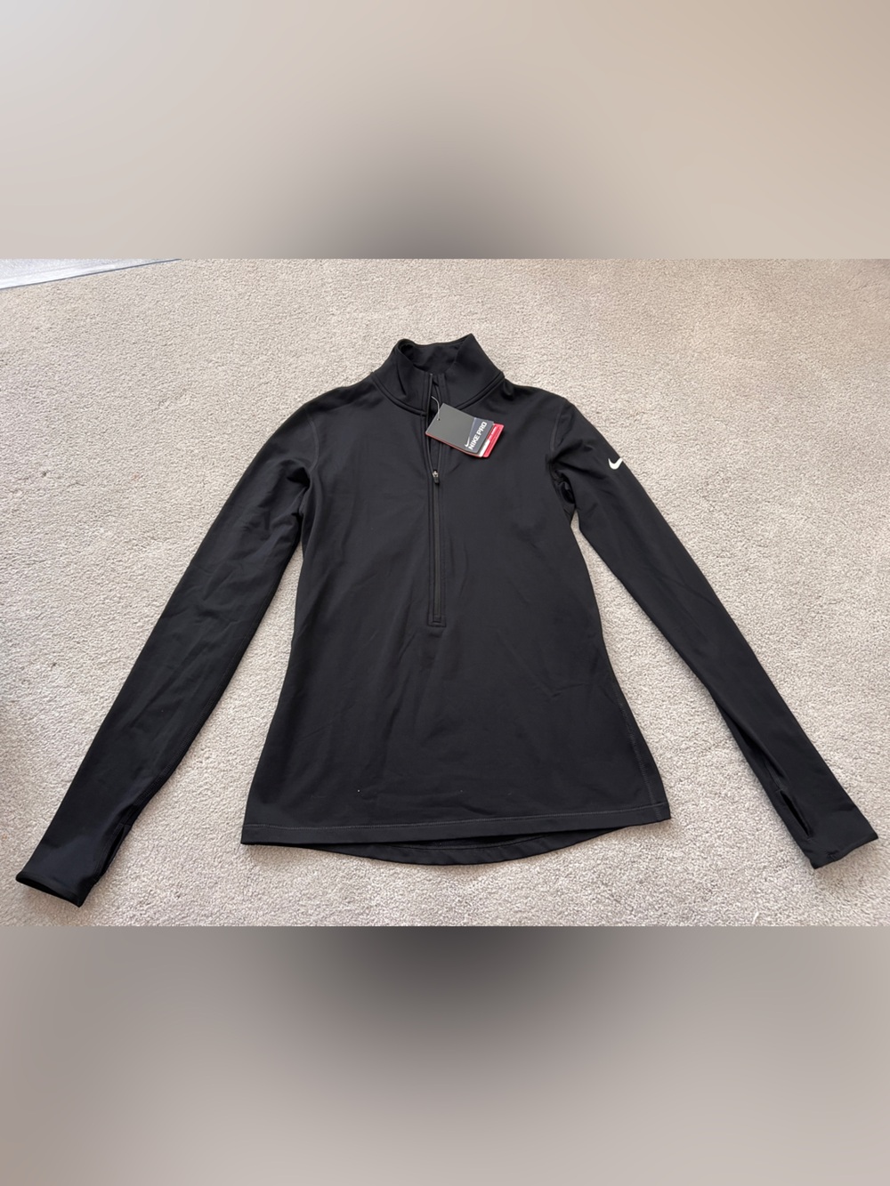 Nike Pro Women’s Black Half-Zip Training Top – Size Medium – NWT